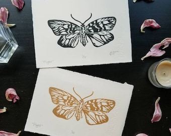 Flight ~ Butterfly Print ~ Original Art ~ Linocut Print ~ Hand Carved