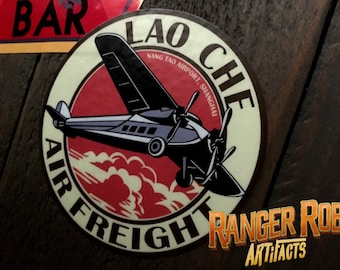 Loa Che Air Freight Cargo Label - Jones - Indiana - prop - adventure - Adventureland -tiki