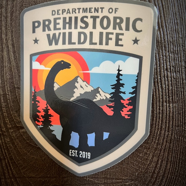 Jurassic - sticker  - World - park - Cretaceous - dominion - Prehistoric- dinosaur - wildlife - park Ranger - camp
