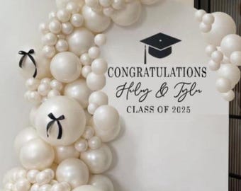 Calcomanía termoadhesiva o pegatina de graduación para arco de fondo - Calcomanía de pancarta de felicitación para arco de globos, calcomanía para fiesta de graduación, organizador de eventos 2026