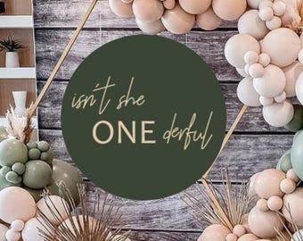 Isn't She ONEderful First Birthday Party Theme. First Birthday Decorations Decor Boy Girl. Iron On Decal Sign Custom. Birthday One Year Old
