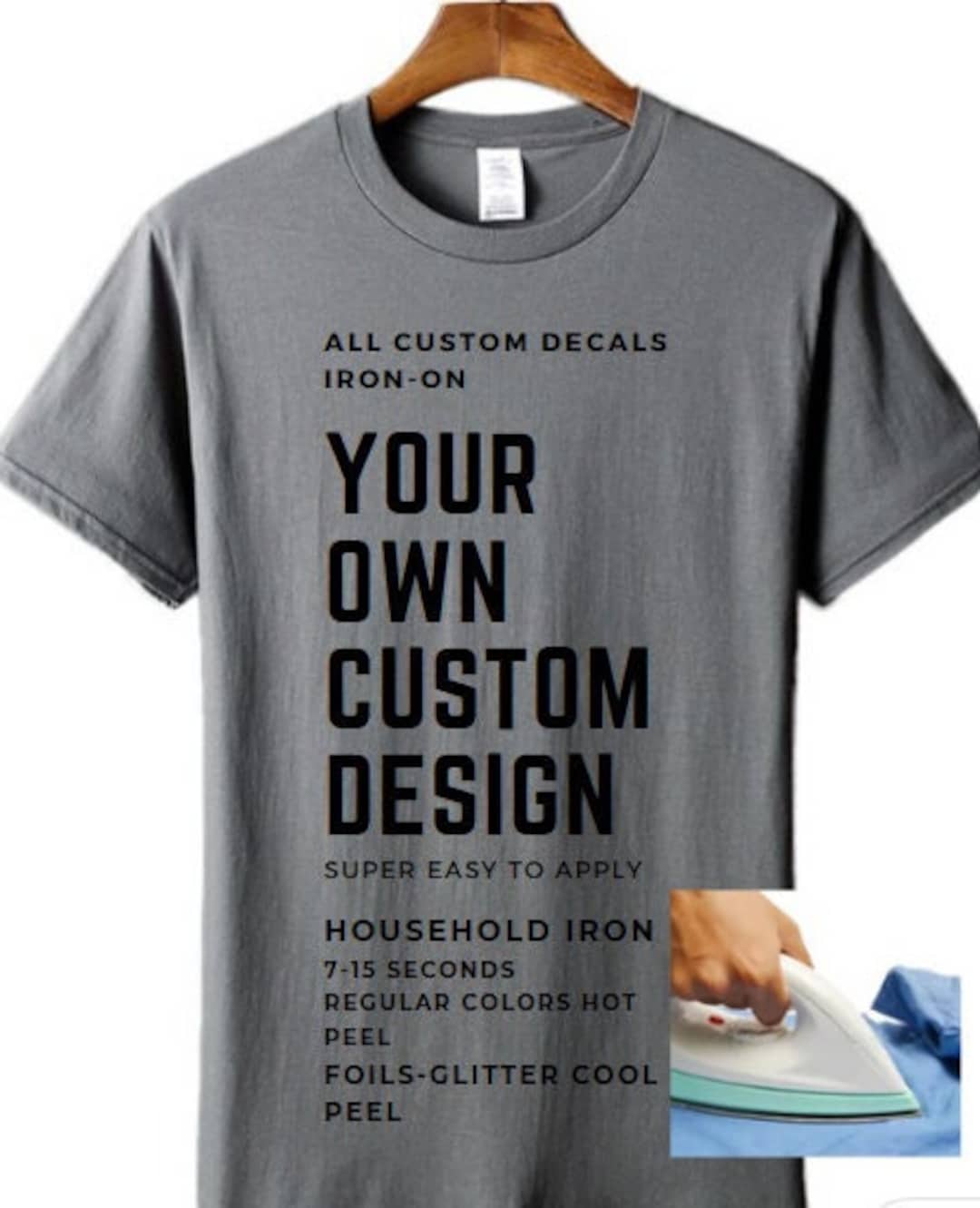 Custom Iron on Decals for Tshirts Personalized Heat Transfer Vinyl