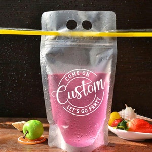 Kommen Sie auf benutzerdefinierte Let's Go Party Bachelorette Party Getränkebeutel Alkohol Tasche am Pool Pool Party Getränkebeutel Party Beutel Party - Pink Lover