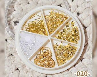 100+ Pc Mix 3D Design Box Gold Pearl Charm Art Fashion Lovely Korean Style Nail Phone DIY Decoration Manicure Accessories