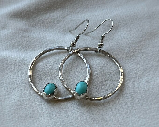 Turquoise Two Step Dangly Earrings