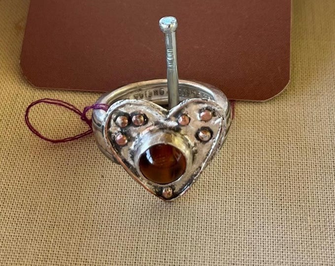 Montana Agate Heart Ring Size 7.5