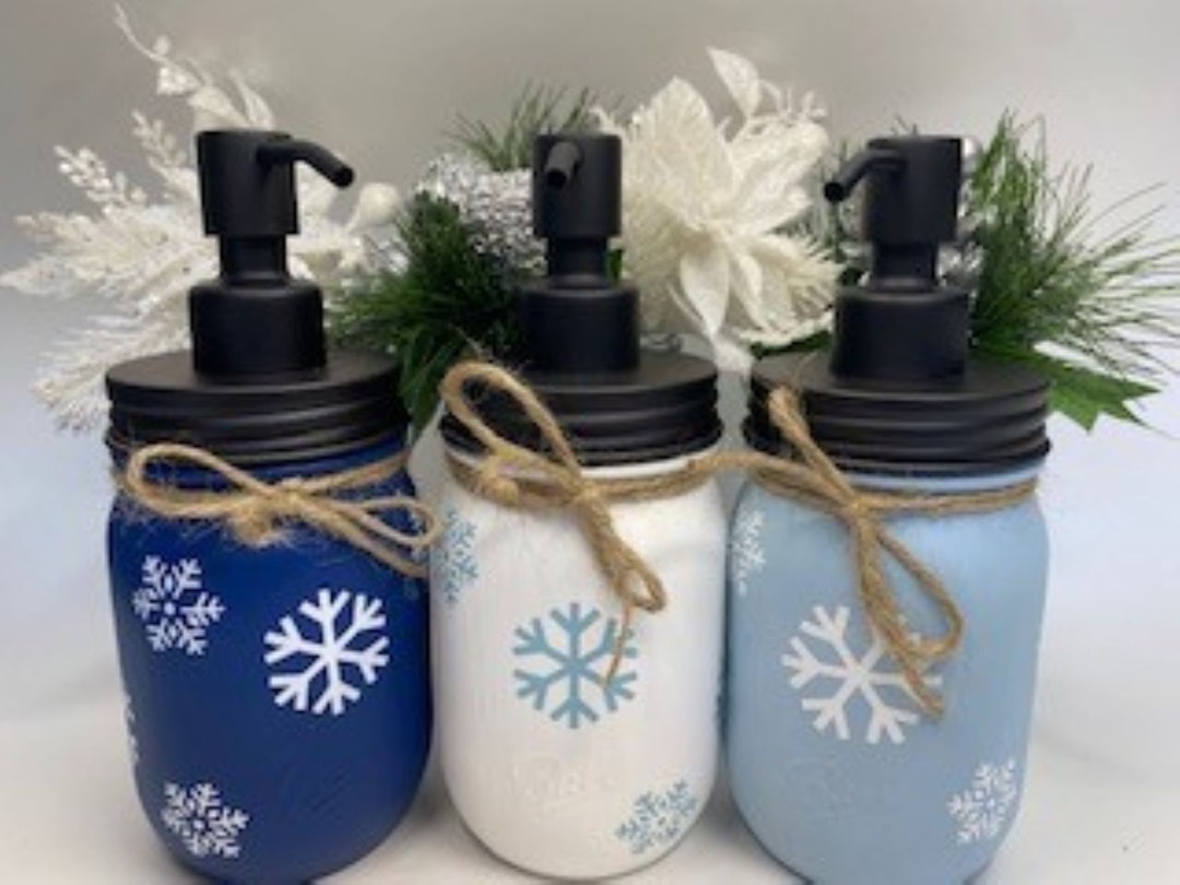 Christmas Soap Dispensers, Holiday Hand Soap, Snowflake Dish Soap Etsy