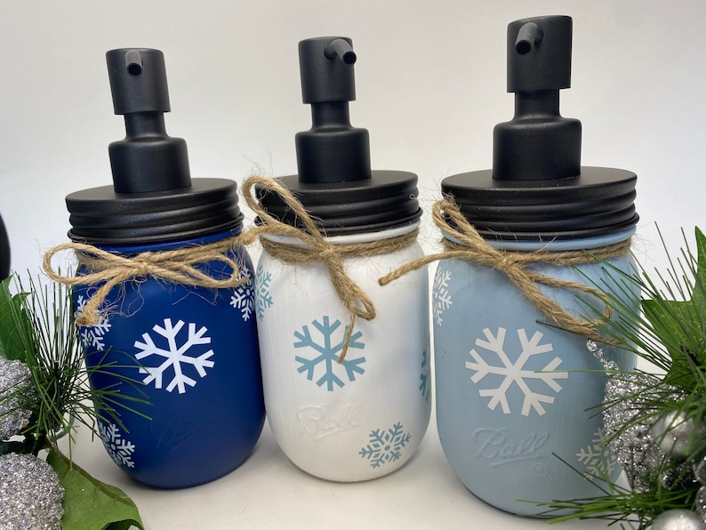 Christmas Soap Dispensers Holiday Hand Soap Snowflake Dish Etsy