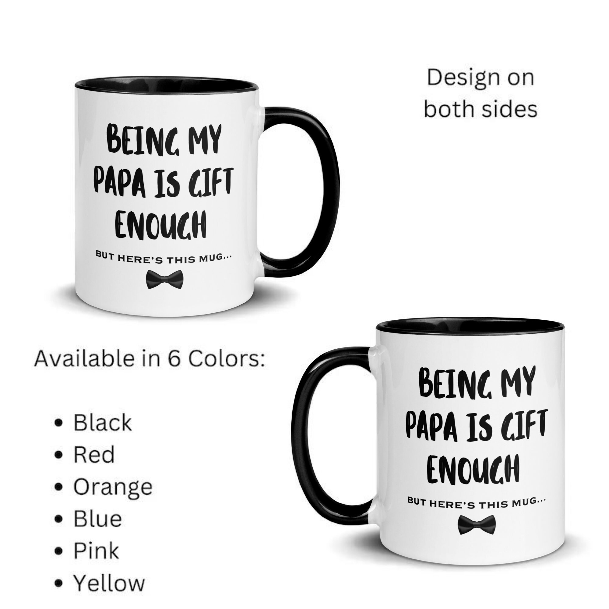 "Best Papa Ever" Ceramic Mug - 11 Oz, Double-Sided Print, Gift For Grandpa, Dad, Birthday - View #7
