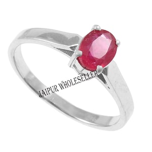 Handgemaakt ontwerp ovaal geslepen edelsteen zilveren statement ringen 925 sterlingzilver roze robijn edelsteen ring dames jubileumring cadeau voor haar