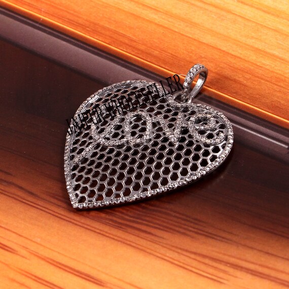 ラブデザイン ダイヤモンド ハートペンダント 925スターリングシルバー