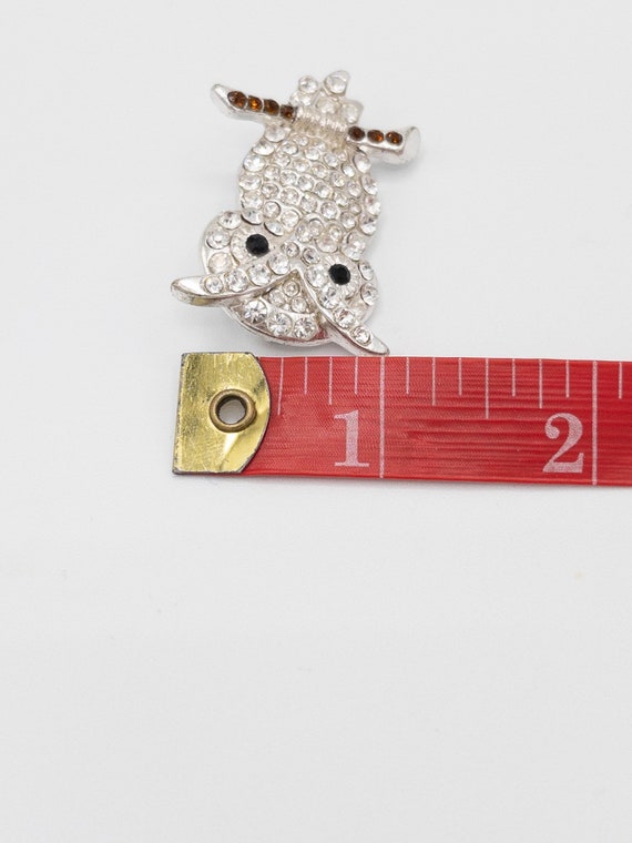 Vintage Brooch/Pin - Owl with Gems - made in the … - image 2