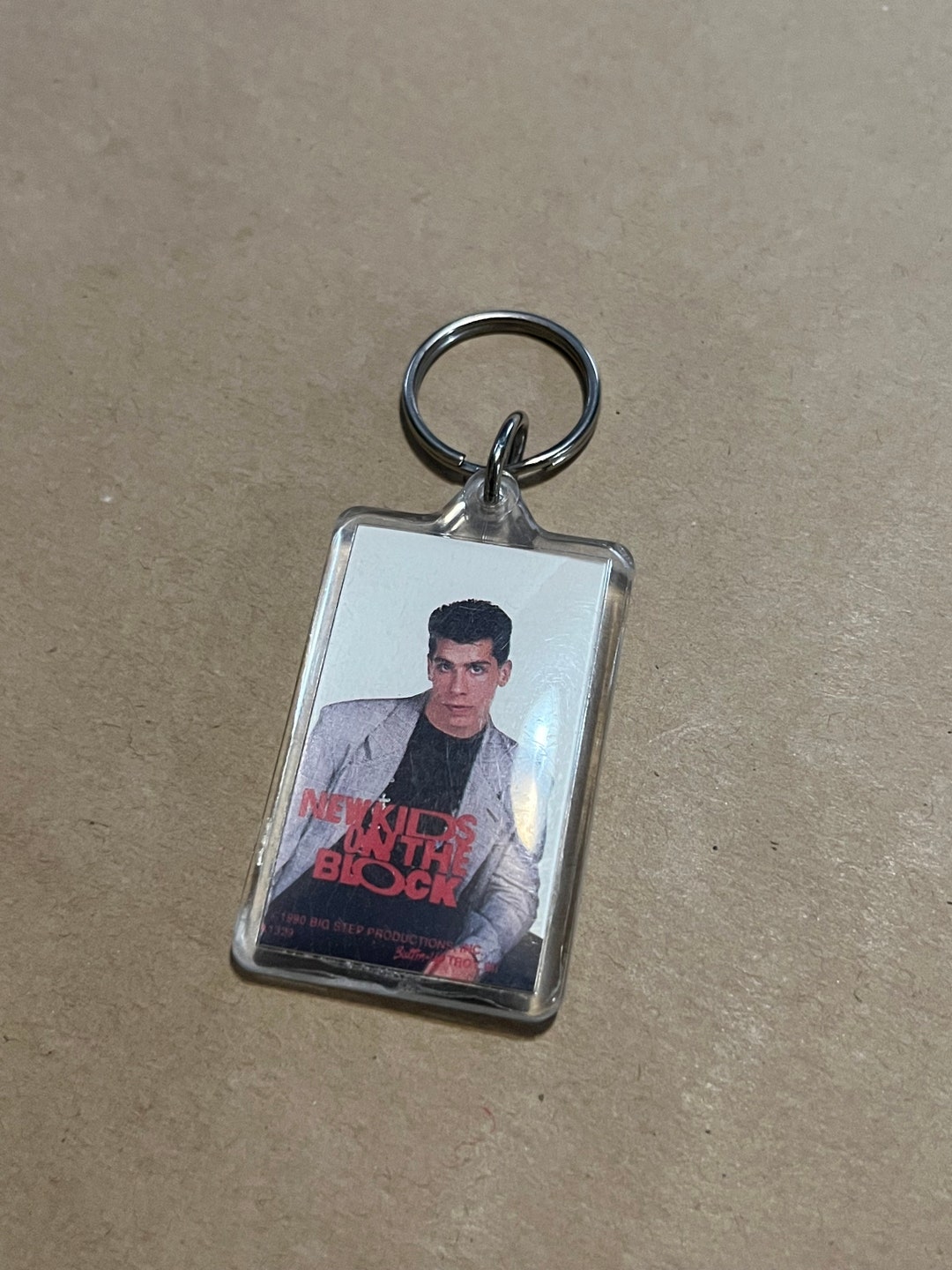 Vintage Plastic Keychain New Kids on the Block Made in the 1980s