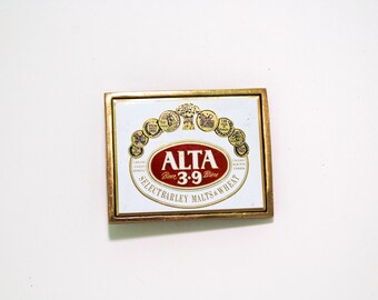 Vintage Belt Buckle with Alta Brand Beer Design