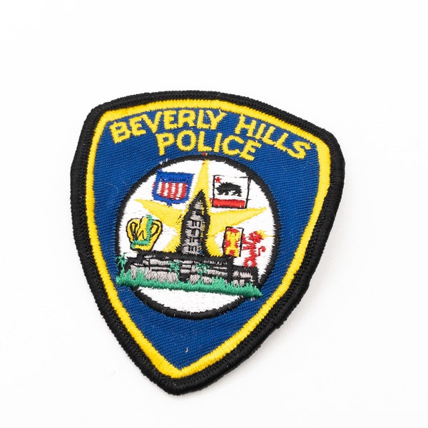 Vintage 1980s Police Patch - Beverly Hills Police - Iron on Patch 80s 1990s Cop Memorabilia