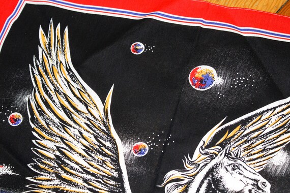 Winged Unicorn / Pegasus Bandana - Vintage 80s/ 9… - image 5