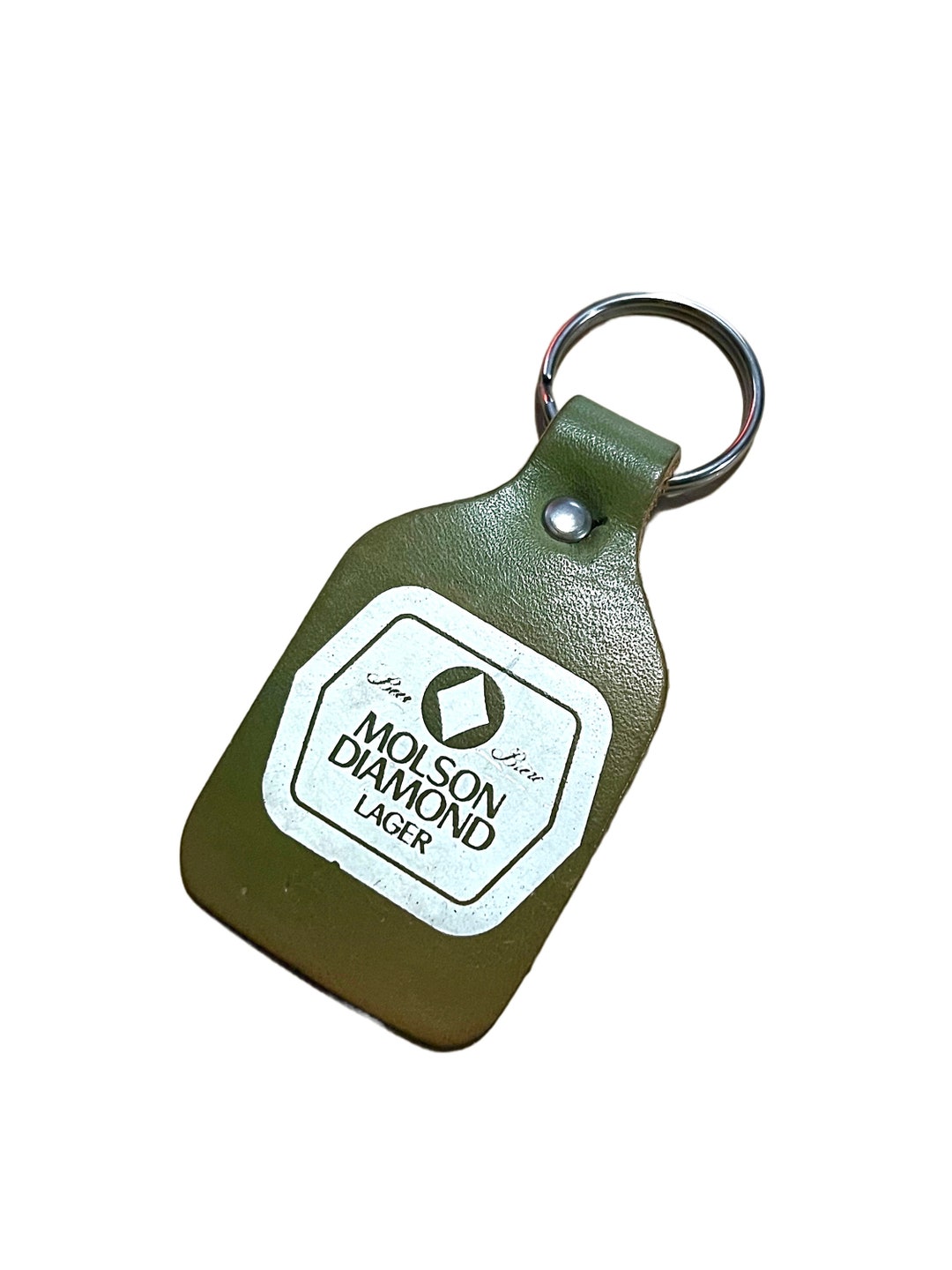 Vintage Leather Keychain Molson Canadian Beer Made in the 1980s / 1990s