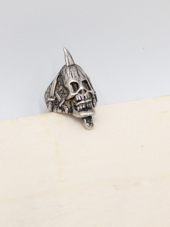 Vintage Ring - Dagger and Skull - Size 5 - 1980s … - image 1