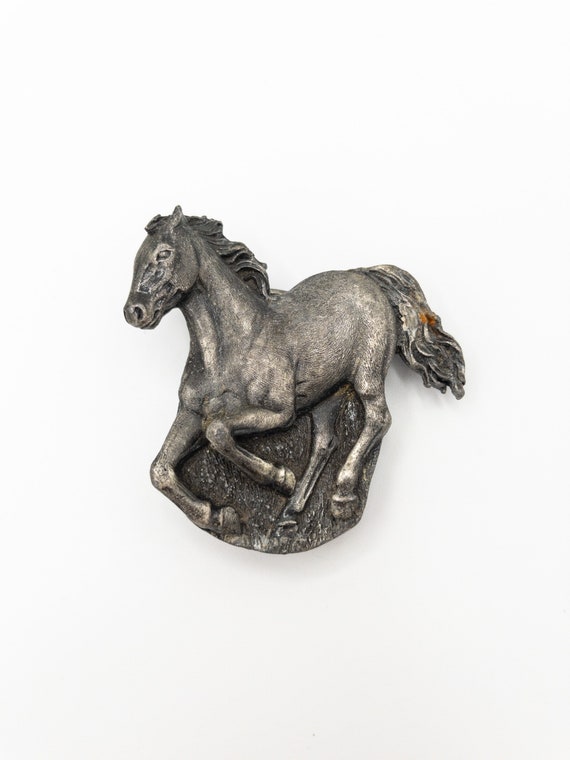 Vintage Belt Buckle - 1970s/ 1980s - Running Horse