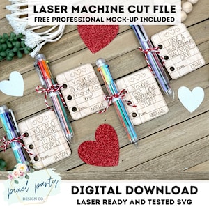Plik CYFROWY 4 projekty Walentynki Karty długopisów Plik laserowy - Plik SVG Pobierz plik SVG Digital Maszyna do cięcia laserowego - Klasa Walentynki