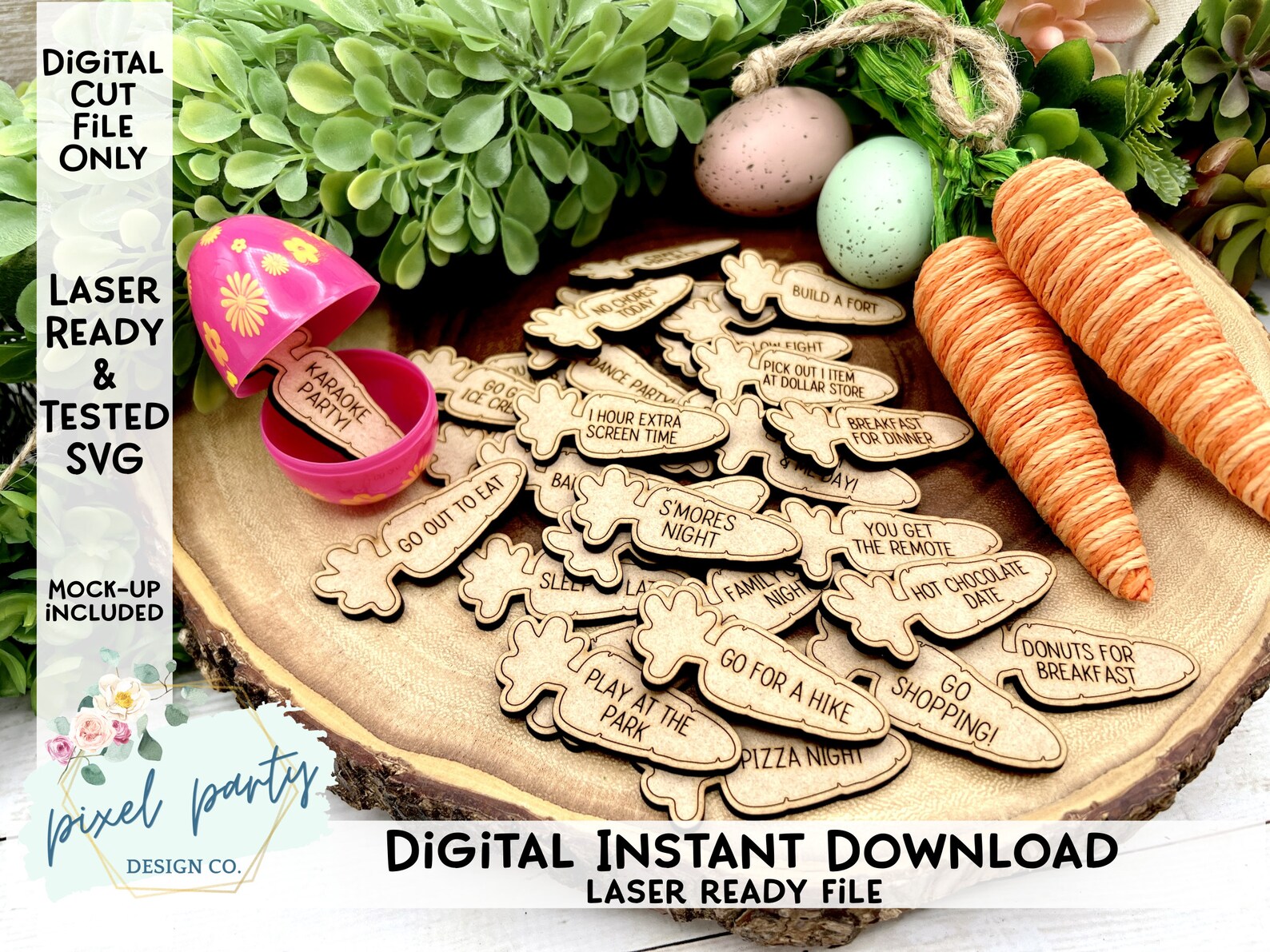 DIGITAL File 30 Designs Carrot Shape Easter Egg Filler Tokens Etsy