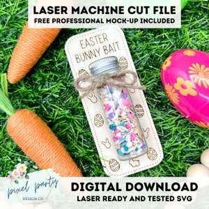 DIGITAL File Easter Bunny Bait Card Board Laser File - SVG File SVG Digital Download Laser Cutting Machine File - Easter Basket Ideas