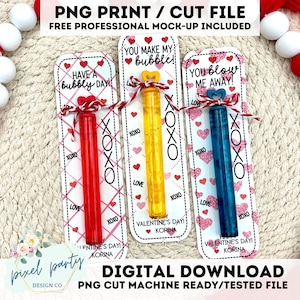 Fichier de téléchargement numérique 3 modèles Saint-Valentin imprimable carte à bulles fichier PNG - fichier machine de découpe - fichier d'impression - classe Saint-Valentin