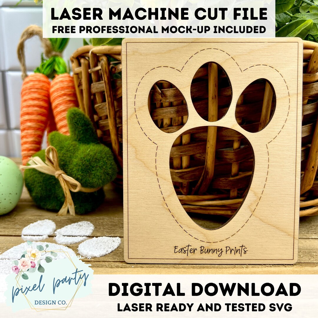 DIGITAL File Easter Bunny Footprints - SVG Score / Cut File - SVG ...