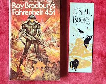 Fahrenheit 451. Ray Bradbury. Paperback Book. 1976 Reprint. Barron Storey cover Art.