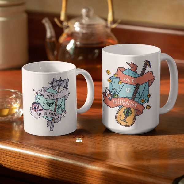 Dungeons and Dragons Valentine's Day Mugs, DnD Class Mug, D&D Couple Gift Mugs, DnD Wedding Gift, DnD Gift for Him, Dnd Gift for Her