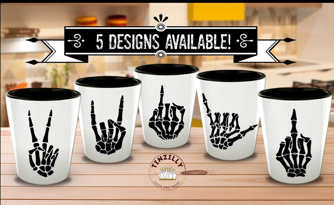 Halloween Skeleton Bachelorette Minimalist Shot Glass, Bride or Die