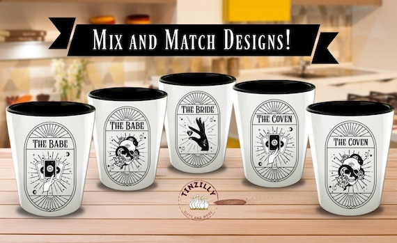 Tarot Bachelorette Shot Glass, Halloween Bachelorette Party, Coven Bridesmaid Gifts, Salem Bachelorette, Witchy Bachelorette Shotglasses