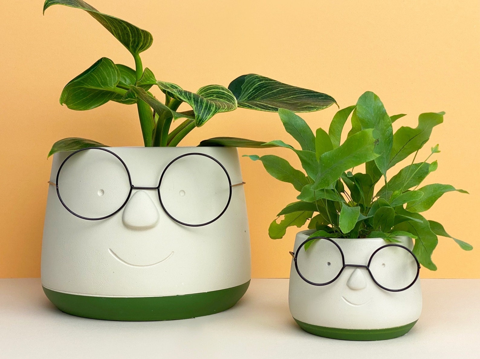 Blumentopf FLIP & FRITZ Pflanztopf Keramik Gesichter Brille Etsy