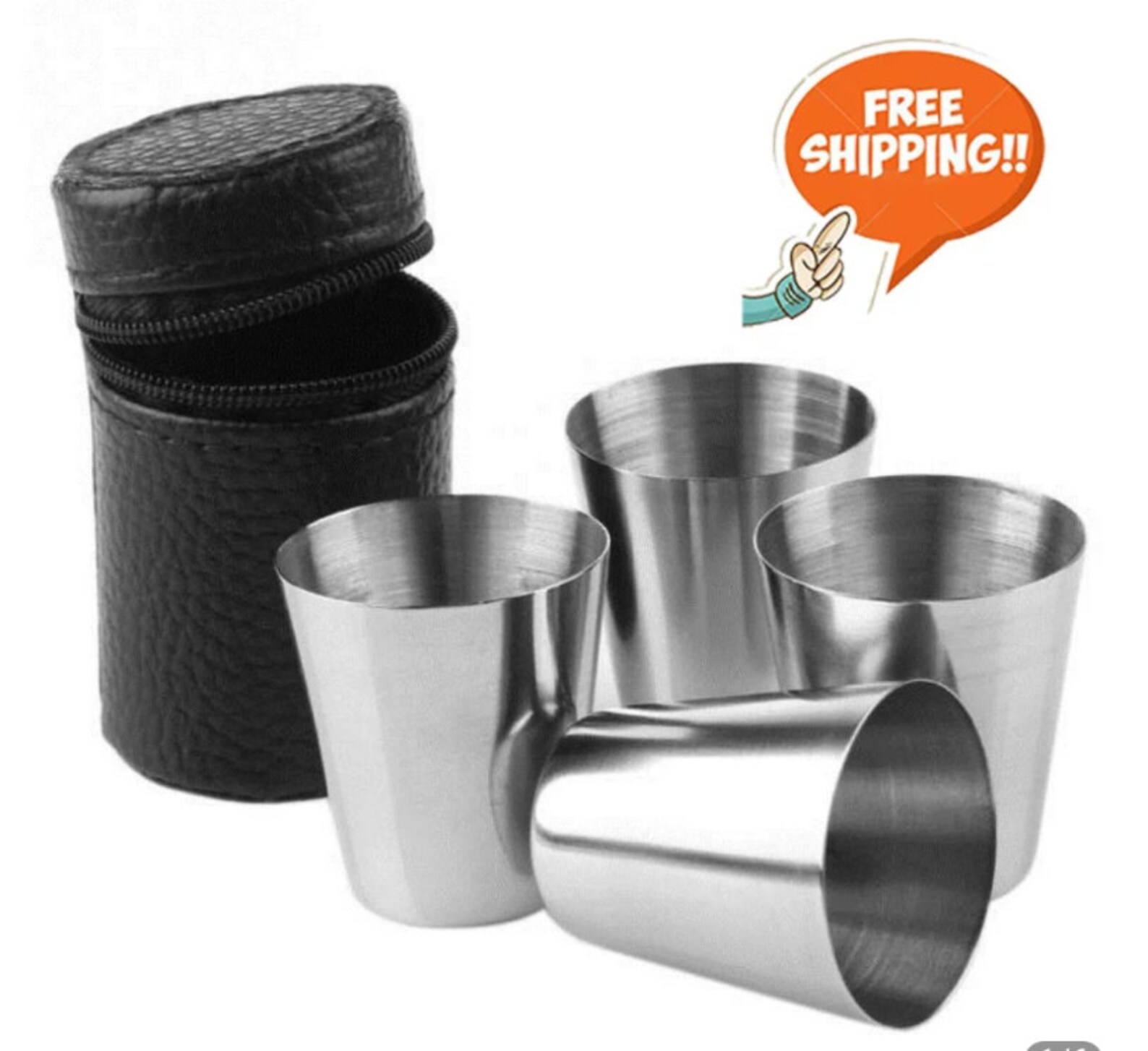 4Piece Set Polished Mini Stainless Steel Shot Cup with Etsy