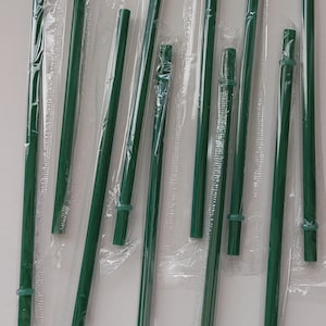 New longer length 10-Straw Set Dark Green Reusable Straws