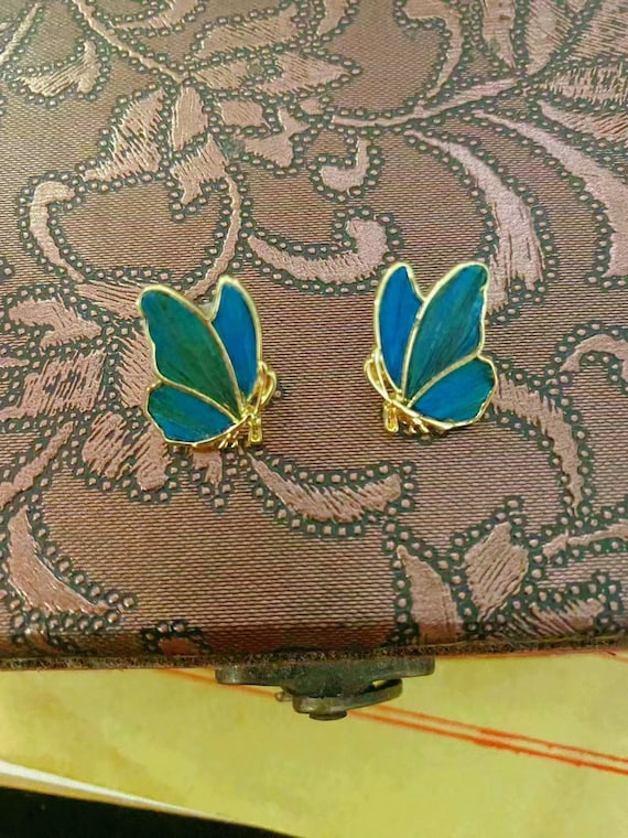 Peacock Feather Butterfly Earrings Peacock Feather Butterfly Earrings