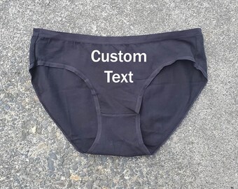 Customize Black Panties. Personalize Panties. Valentine's Day. Bride To Be Underwear. Bachelorette Party. Wife Gift. Bridal Party Gift.