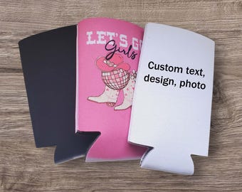 Custom Slim Can Cozie, Custom Bachelorette Party Cozie, Custom Birthday Slim Cozies, Custom Photo Cozies, Personalized Wedding Cozies Favors