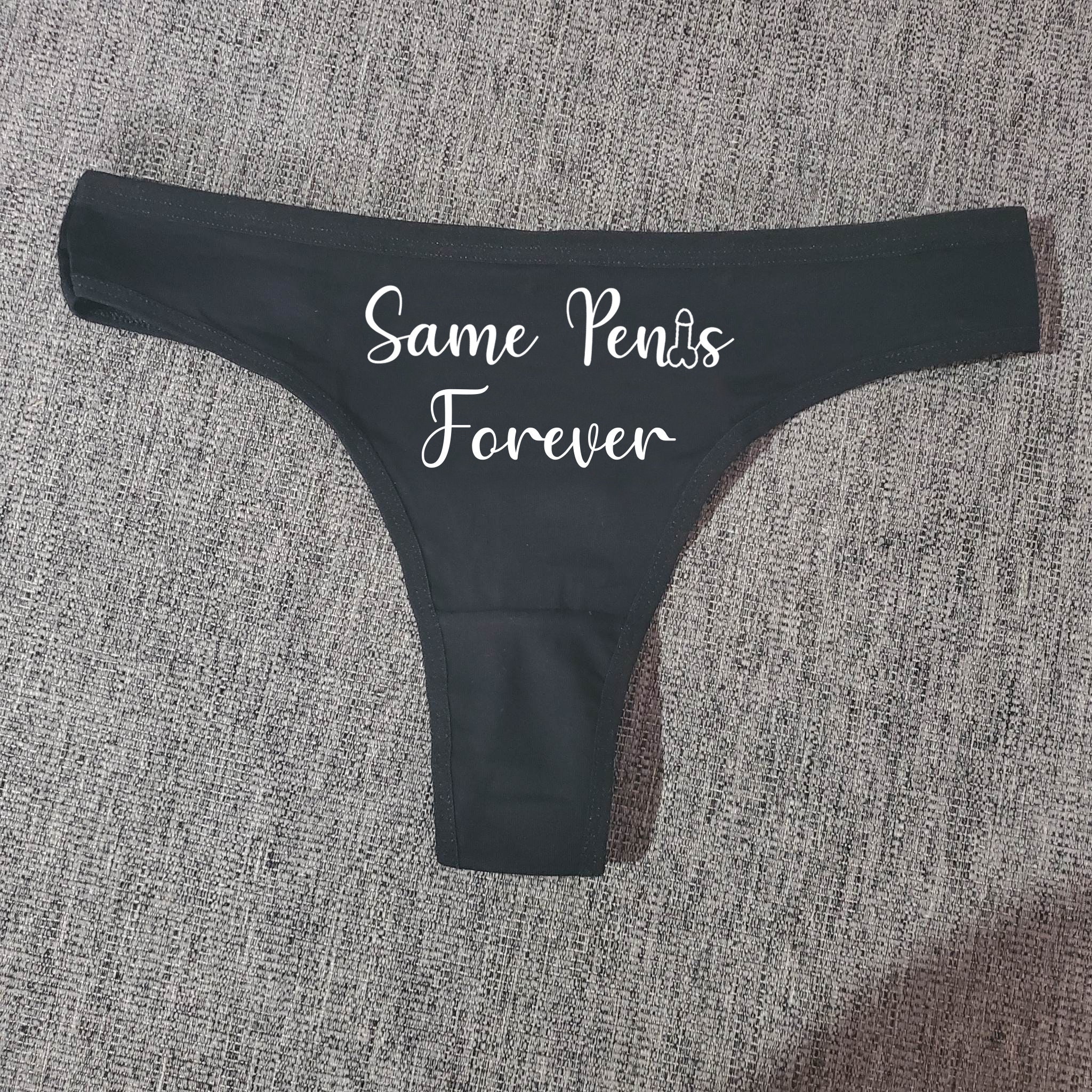  Knaughty Knickers - Same Penis Forever - White Boyshort - Funny  Gag Gift Underwear - Panty Game Bachelorette Lingerie Shower - Printed on  Front: Clothing, Shoes & Jewelry