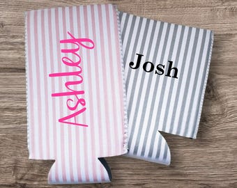 Custom Monogrammed Slim Can Cozie, Personalized Bachelorette Party Favor, Regular Can Coolie, Custom Bridal Party Gift, Bridesmaid Gift Idea
