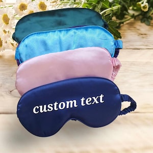 Personalized Satin Sleeping Mask, Bachelorette Party Sleeping Mask, Travel Sleep Mask, Sleepover Birthday Eye Mask, Sorority Sleep Mask Gift