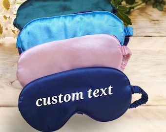 Personalized Satin Sleeping Mask, Bachelorette Party Sleeping Mask, Travel Sleep Mask, Sleepover Birthday Eye Mask, Sorority Sleep Mask Gift