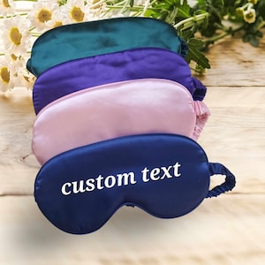 Personalized Satin Sleeping Mask, Bachelorette Party Sleeping Mask, Travel Sleep Mask, Sleepover Birthday Eye Mask, Sorority Sleep Mask Gift