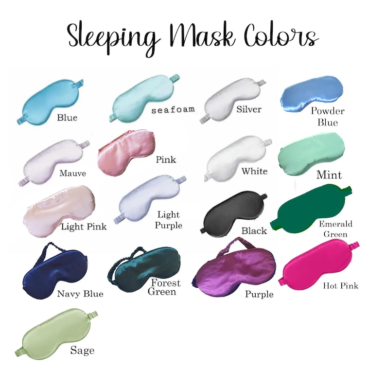 Personalized Satin Sleeping Mask, Bachelorette Party Sleeping Mask, Travel Sleep Mask, Sleepover Birthday Eye Mask, Sorority Sleep Mask Gift immagine 2