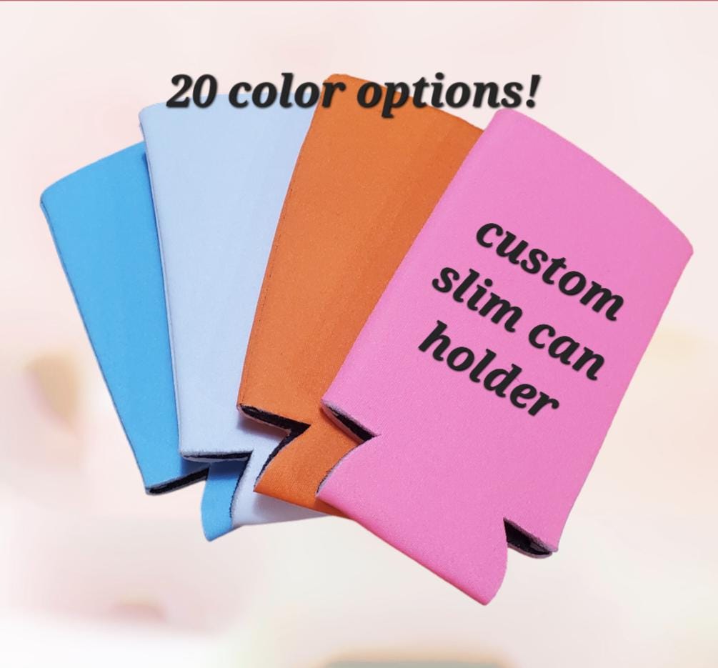 Custom Slim 12oz Seltzer Can Cozies. Custom Bachelorette Party Slim Cozies. Custom 21st Birthday Cozies. Personalized Wedding Slim Cozies