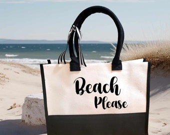 Beach Please Tote Bag. Large Chic Tote Bag. Gift for Her. Girls Weekend Tote. Shopping Tote Bag. Weekend Tote. Beach Tote Bag