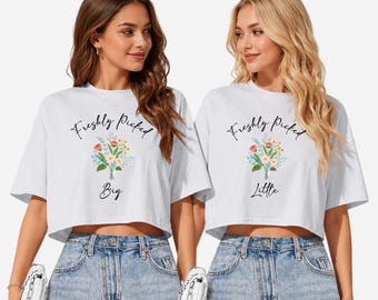 Freshly Picked Big Little Reveal Shirts, Handpicked Flowers Big Little Crop Top, Farmers Market Sorority Shirt, Sorority Big Little Crop Tee