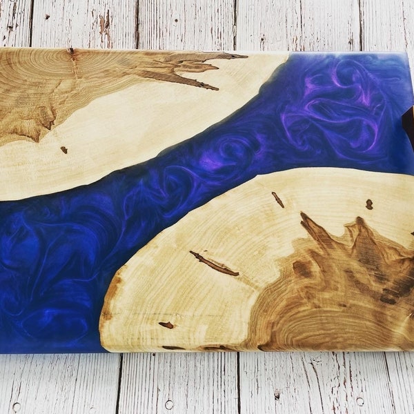 Epoxy Cutting Board | Resin Charcuterie Board | Epoxy Serving Board | Color Shift Epoxy | Wedding Present | 16"x10" | 18"x10" | 18"x12"