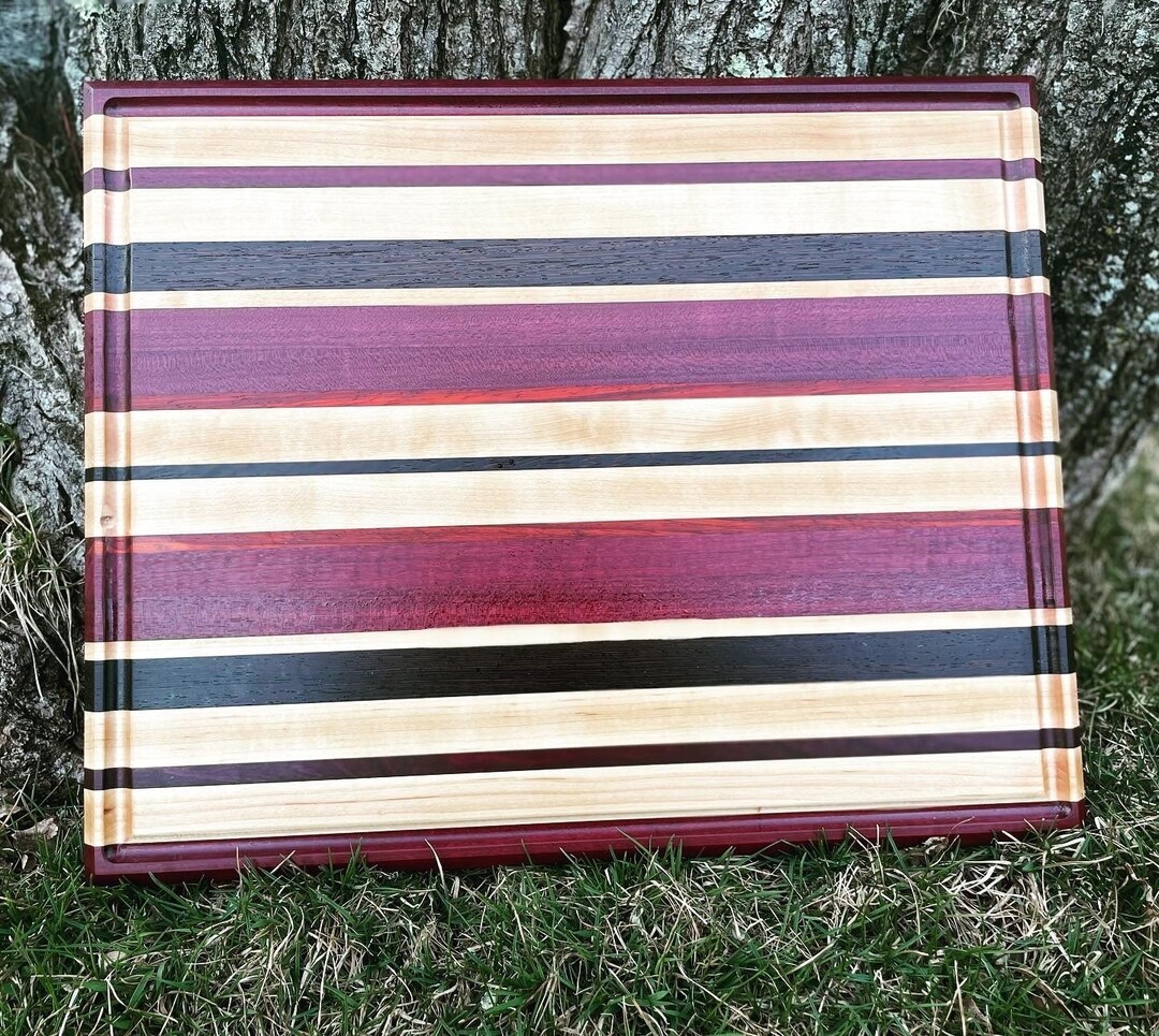 Purple Heart Cutting Board Large Exotic Wood Cutting Board Charcuterie Purple heart cutting board large exotic wood cutting board charcuterie