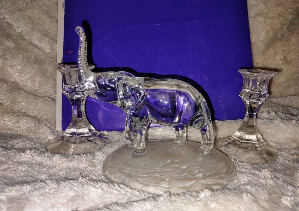Cristal D'Arques Crystal Elephant Figurines Etsy